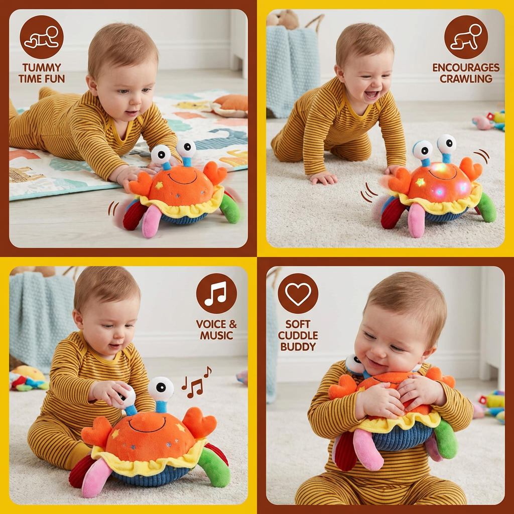 MimoCrab™ – Cangrejo Musical Interactivo con Movimiento y Voz