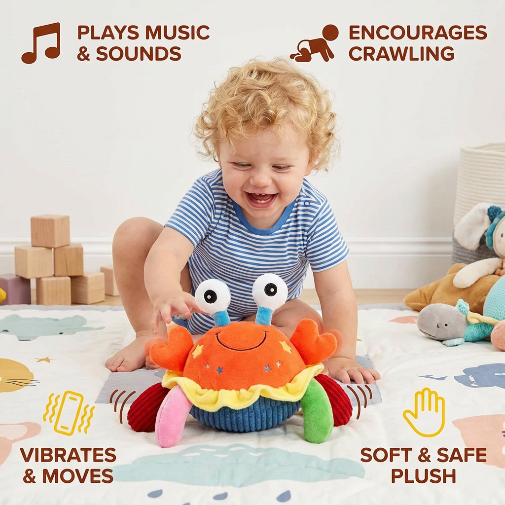 MimoCrab™ – Cangrejo Musical Interactivo con Movimiento y Voz